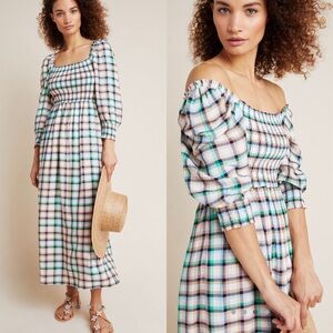 Maeve Cerie Smocked Midi Dress